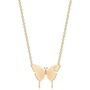 Minimalist Gold Butterfly Initial Necklace - Signature Style for Modern Women